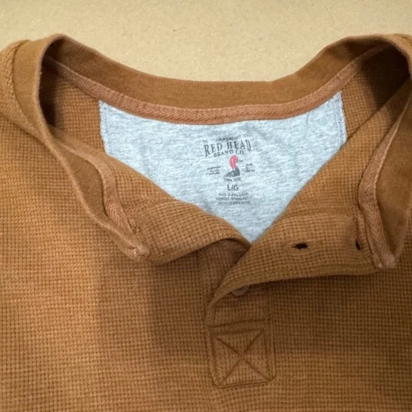 Bundle of 2 RedHead Mens Large Bundle Flannel Shirt and Henley Waffle - Picture 2 of 4